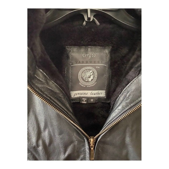 Teen Sergio Vadducci Genuine Leather Piel Jacket with Hood - Size-18 - Picture 11 of 12
